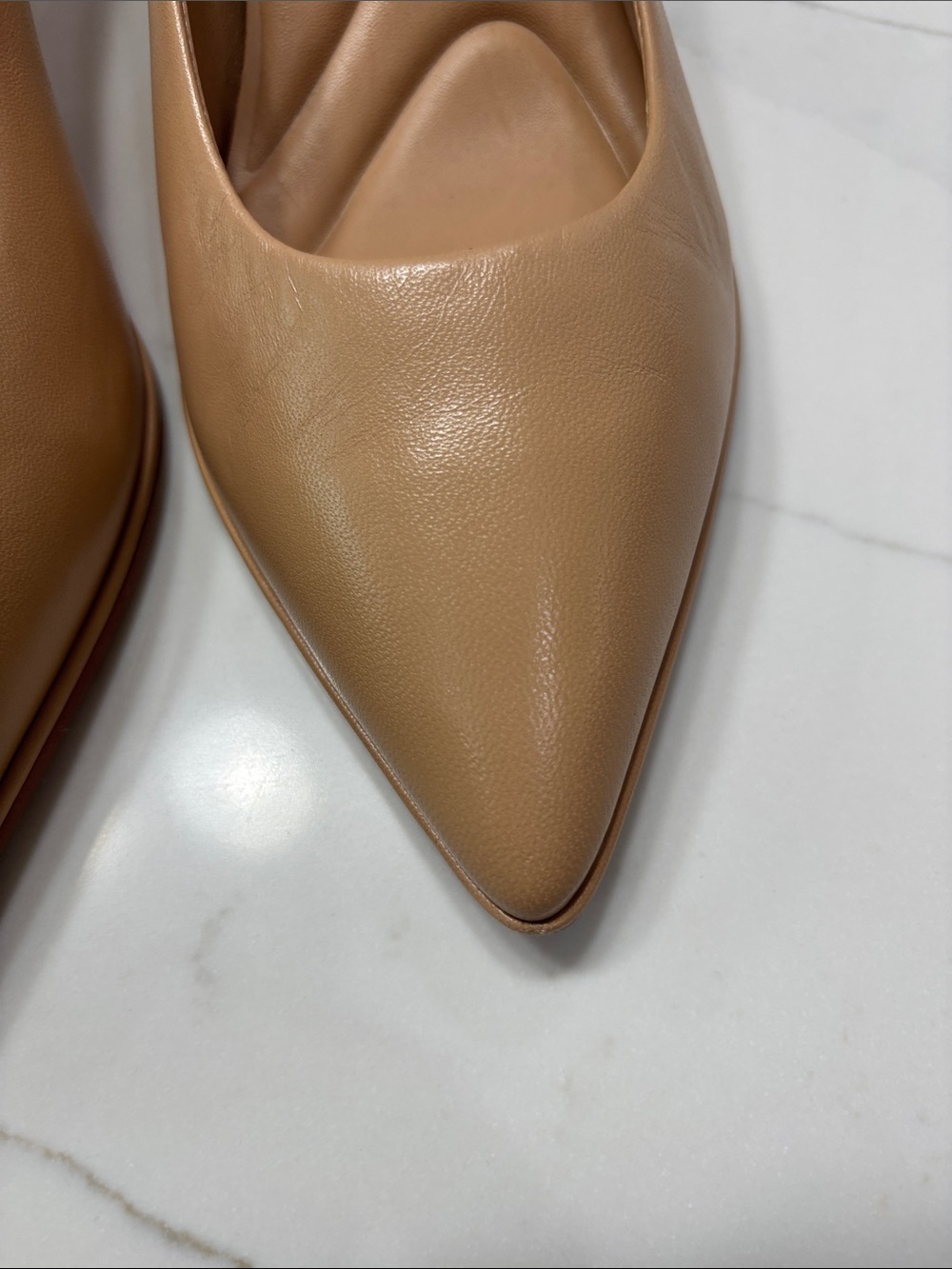 ANTONIO MELANI Beige Pointed-Toe Kitten Heel Pumps - Picture 4 of 14